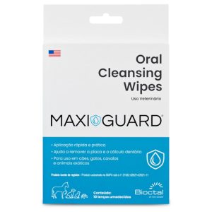 Embalagem de 10 unidades de MAXI/GUARD Oral Cleansing Wipes